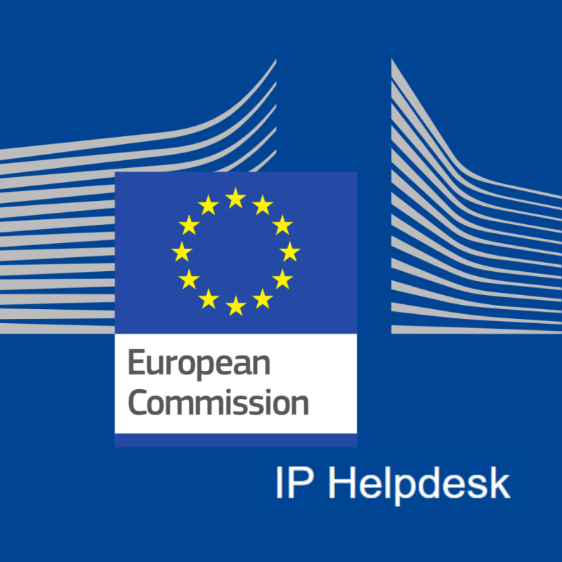 aparece el logo de la comisión europea sobre un fondo azul