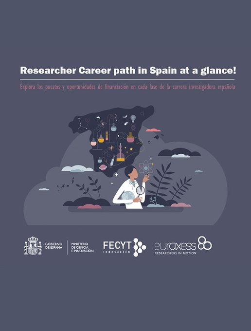aparece un cartel en gris con la imagen representativa de la guía y el texto "Researcher Career path at a glance"