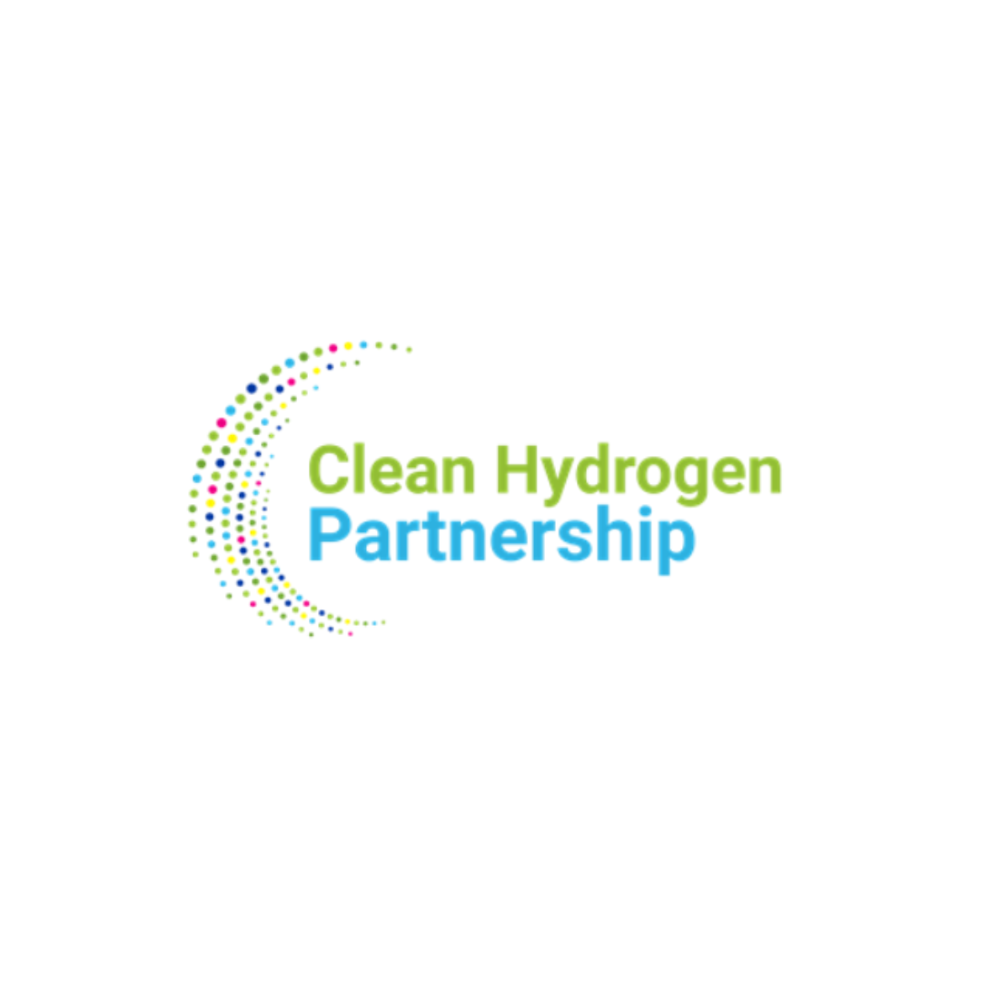 aparece el logo del partenariado Clean Hydrogen sobre un fondo blanco