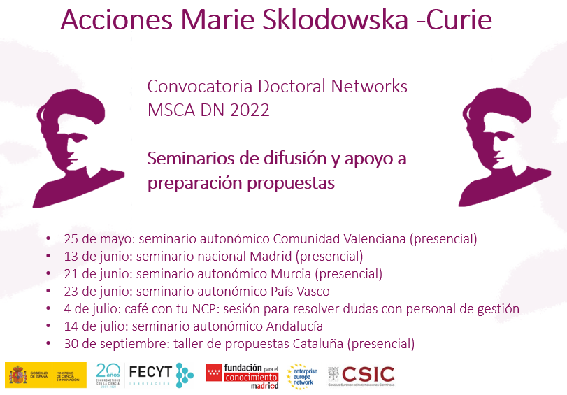 Sesiones Informativas - MSCA Doctoral Networks (MSCA-DN-2022) | Oficina ...