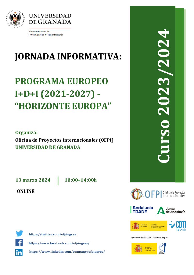 aparece un cartel blanco con toda la información esencial de la sesión que viene indicada en la noticia. En la parte derecha aparece un figura rectangular en color verde en la que se indica el curso académico 2023 2024