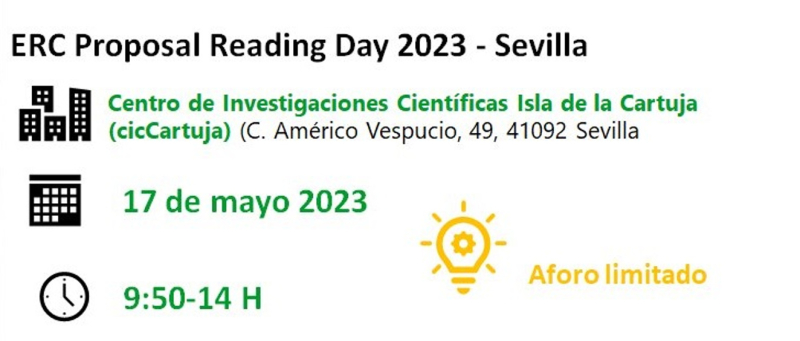 cartel ERC Reading days 2023 Spain Sevilla aparece un cartel con fondo blanco y letras verdes en las que se indican los datos del evento que aparecen en la noticia