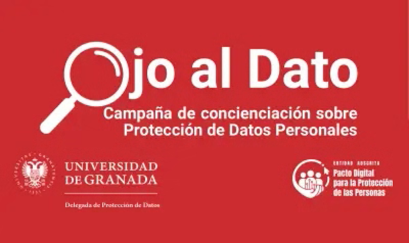 cartel concienciación - Ojo al dato aparece una imagen con fondo rojo y texto relacionado con la campaña de concienciación en blanco