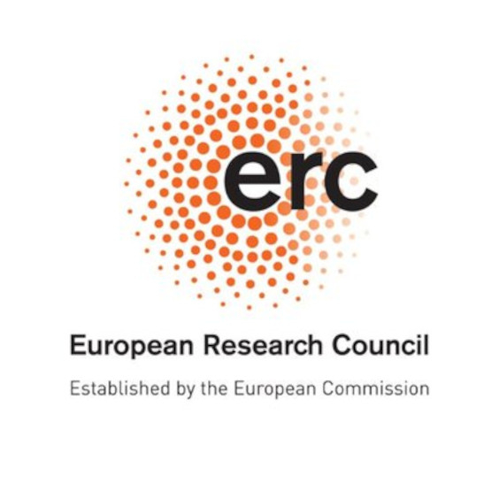 logo erc aparece una imagen con fondo blanco y las letras erc en negro rodeadas de círculos naranjas