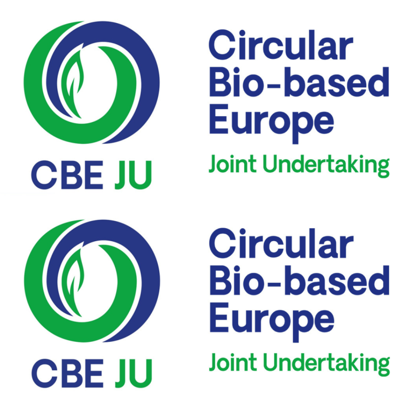Logo | Convocatoria Circular Bio-based Europe Joint Untertaken (CBE JU) 2024 | 18 septiembre 2024 aparece el del logo de la CBE JU y el nombre en colores azules y verdes sobre un fondo blanco