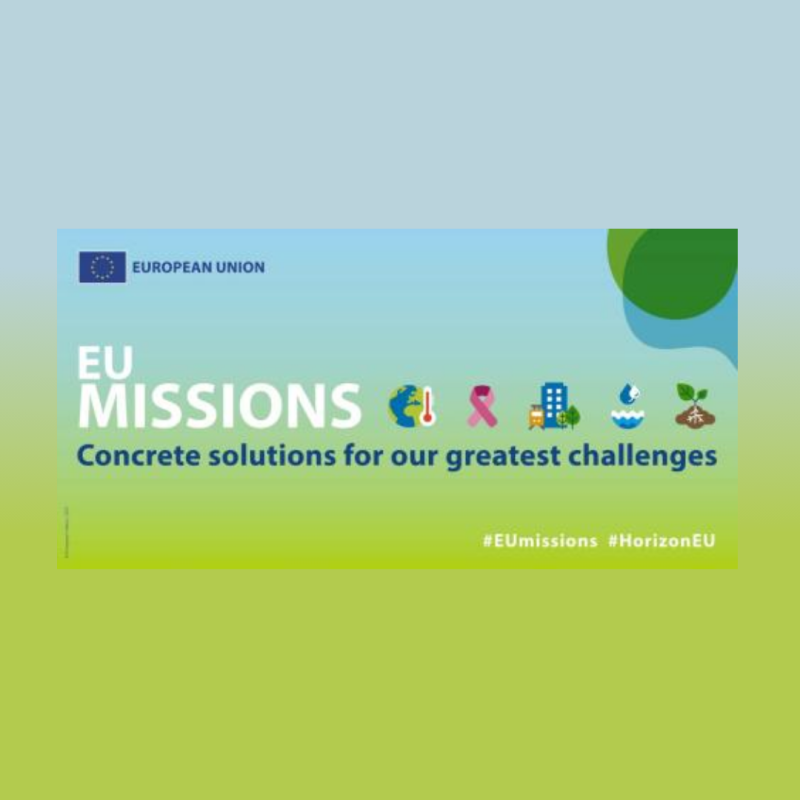 Cartel | Taller | “The Applicant approach towards Missions” | 6 diciembre 2024 Aparece una imagen que promociona las EU Missions de la Unión Europea bajo el lema "Concrete solutions for our greatest challenges". Presenta un diseño colorido con íconos temáticos que representan diferentes misiones, como cambio climático, salud, y sostenibilidad. Incluye los hashtags #EUmissions y #HorizonEU para generar interacción.